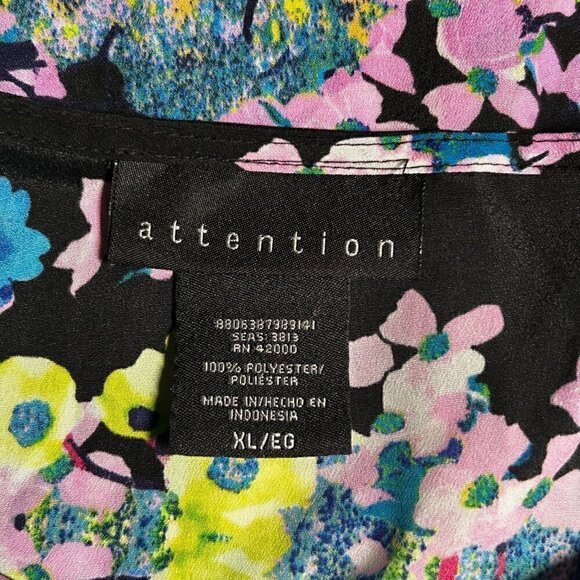 Attention Women's Floral Cold Shoulder Dress with Pockets, Extra Large - Picture 5 of 6